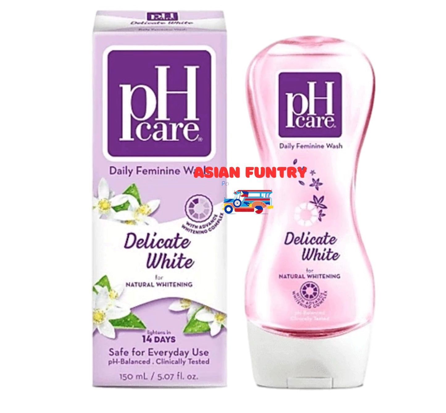PH Care Daily Feminine Wash Delicate White 150ml - Asian Funtry