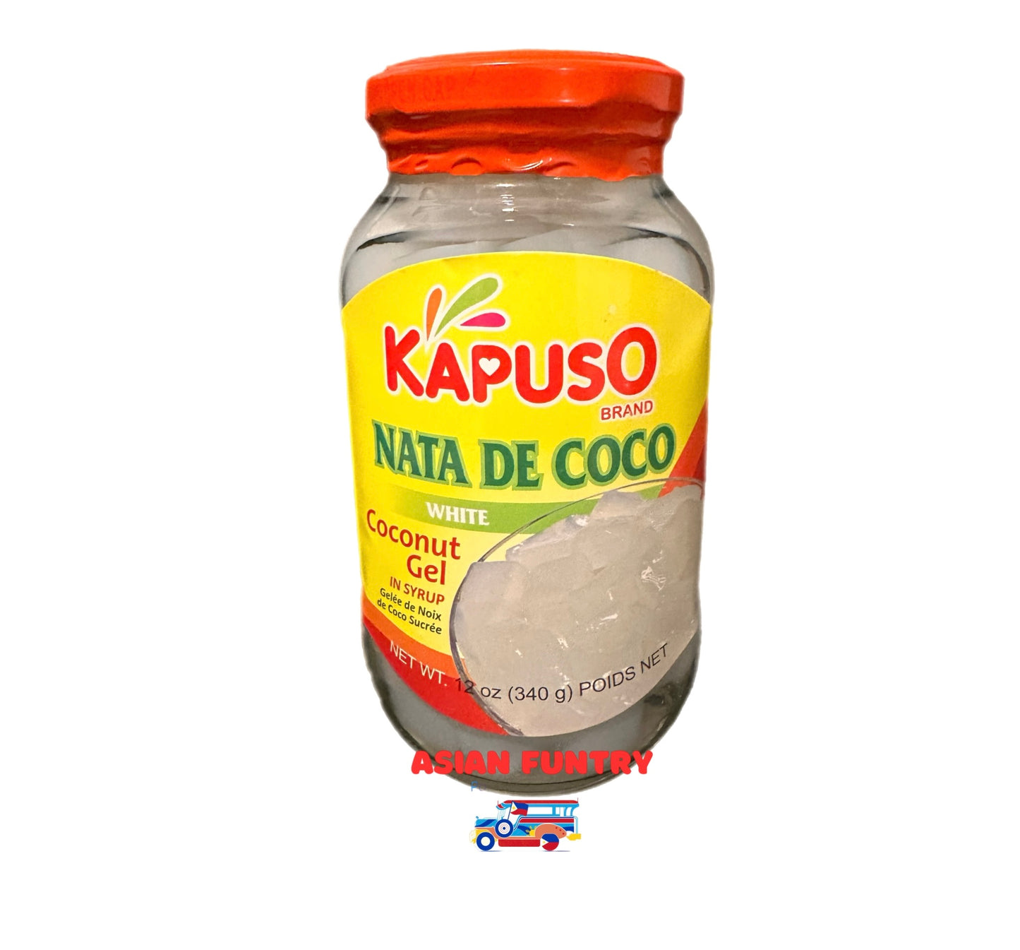 Kapuso Nata De Coco White (Coconut Gel) in Syrup  12oz (340g)