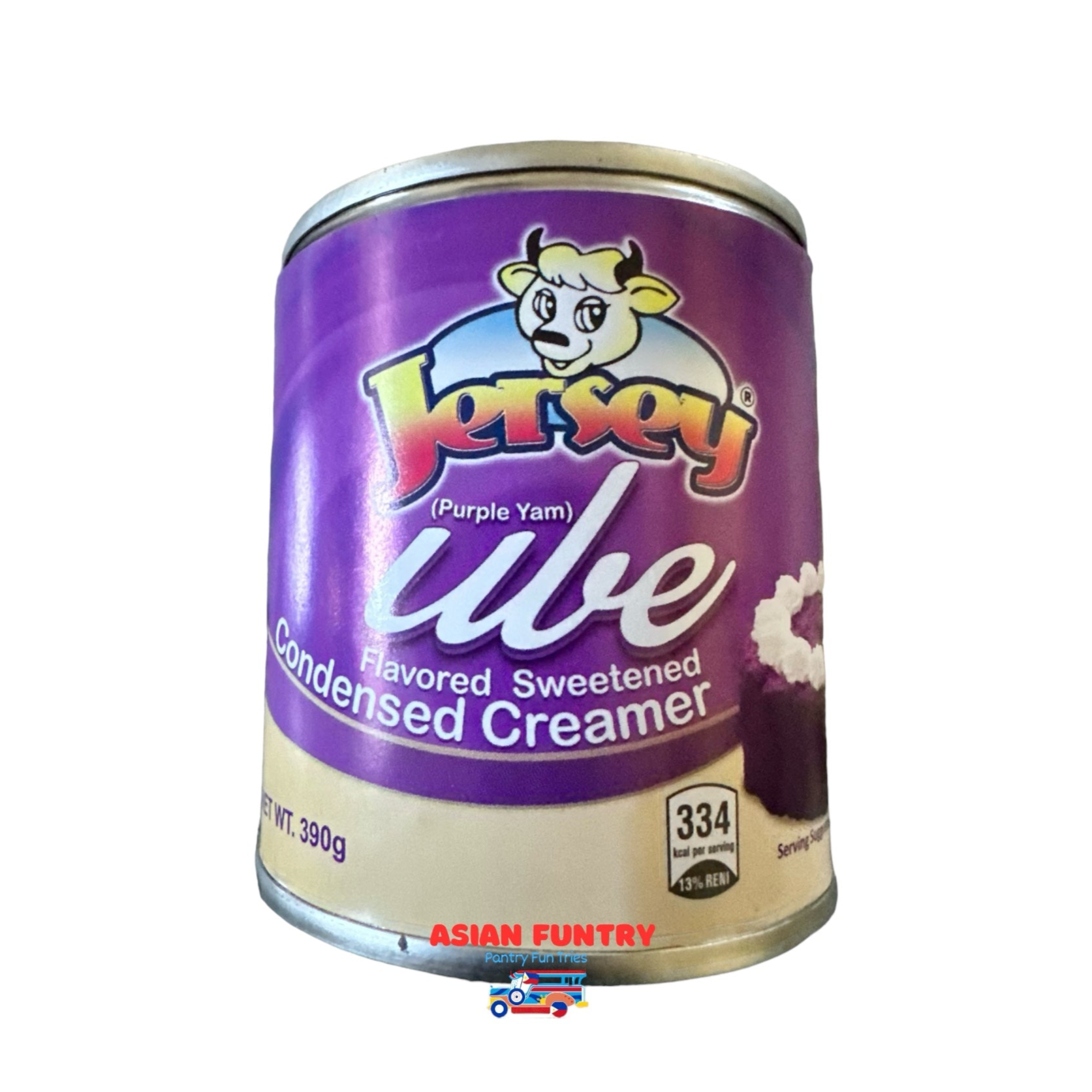 This Jersey Ube (Purple Yam) flavored sweetened condensed creamer is a must-have for any baking or cooking enthusiast. Made with real ube (purple yam) flavor, it adds a unique and delicious twist to your favorite desserts and cakes. Perfect for creating traditional Filipino delicacies, this creamer is a versatile and flavorful addition to any pantry.