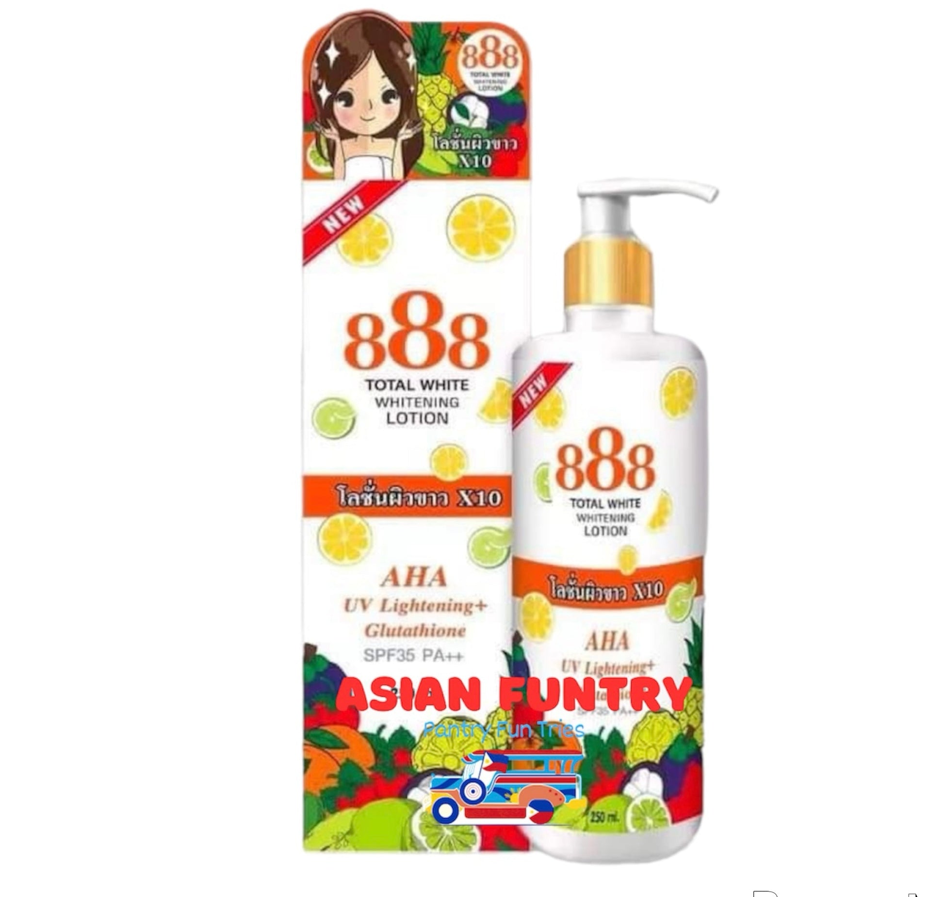 888 Total White whitening lotion 250ml (Product of Thailand) - Asian Funtry