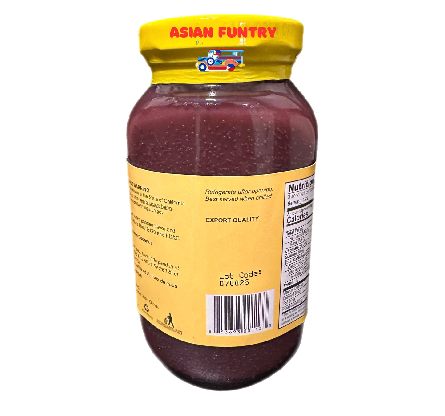 Experience the delicious and versatile Buenas Sweet Purple Yam Spread. With its distinct flavor, this spread is perfect for adding to your halo halo and other dessert and baking recipes. Made from high-quality ingredients, it's the perfect addition to elevate any dish. Stock up on this 12oz (340g) jar for all your sweet cravings.