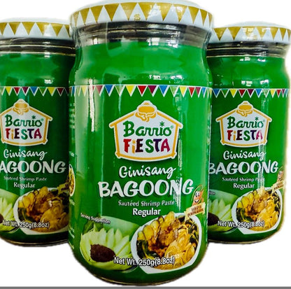 Barrio Fiesta Shrimp Paste Regular 250g is a must-have pantry staple for Filipino cuisine. With its flavorful taste, it can be used as a dip or a side dish, enhancing meal dishes to perfection. Elevate your cooking with this delicious and versatile ingredient.