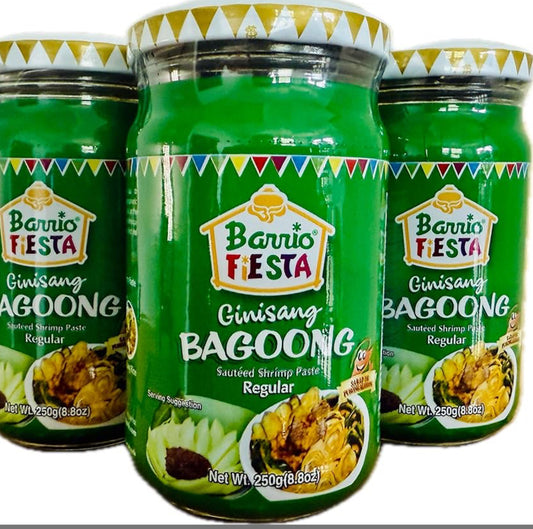 Barrio Fiesta Shrimp Paste Regular 250g is a must-have pantry staple for Filipino cuisine. With its flavorful taste, it can be used as a dip or a side dish, enhancing meal dishes to perfection. Elevate your cooking with this delicious and versatile ingredient.