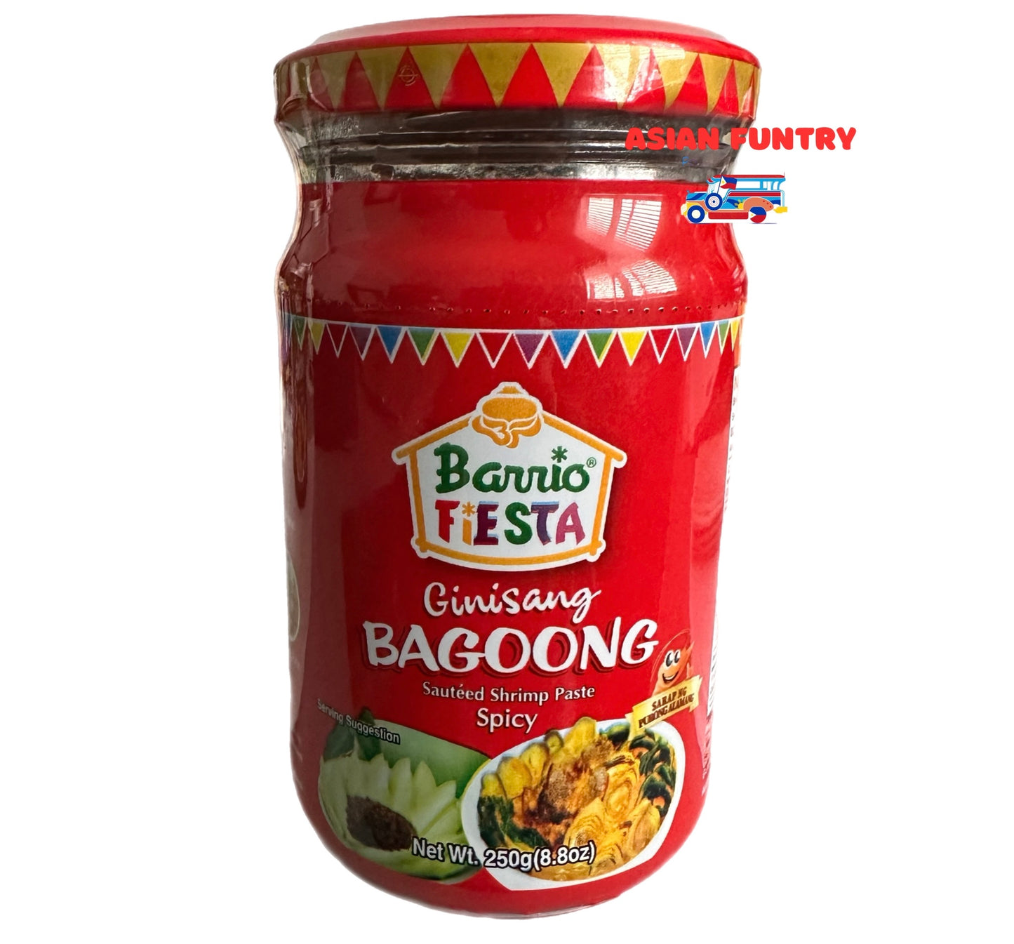 Barrio Fiesta Shrimp Paste Spicy 250g is a must-have pantry staple for Filipino cuisine. With its flavorful taste, it can be used as a dip or a side dish, enhancing meal dishes to perfection. Elevate your cooking with this delicious and versatile ingredient.