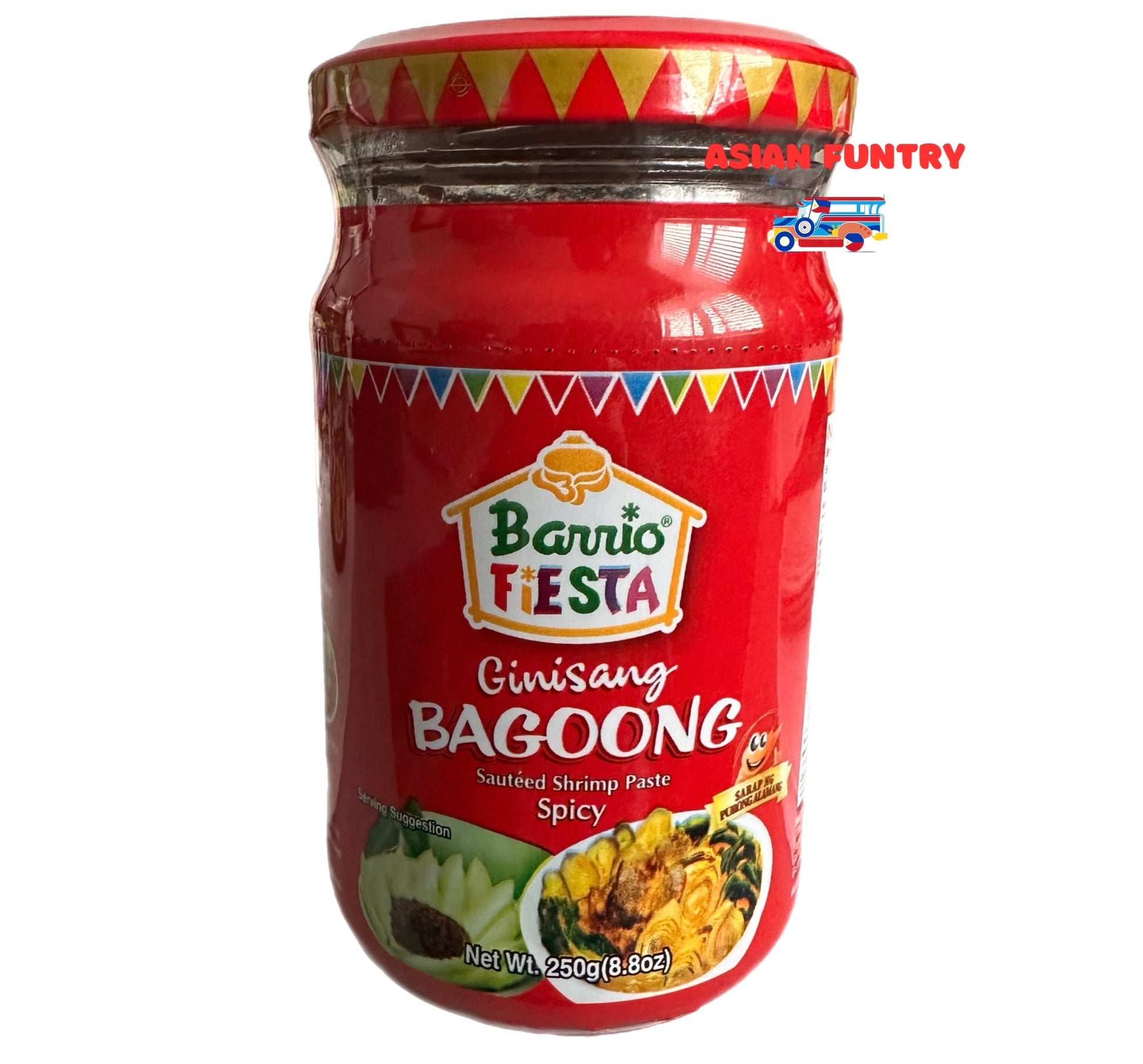Barrio Fiesta Shrimp Paste Spicy 250g is a must-have pantry staple for Filipino cuisine. With its flavorful taste, it can be used as a dip or a side dish, enhancing meal dishes to perfection. Elevate your cooking with this delicious and versatile ingredient.