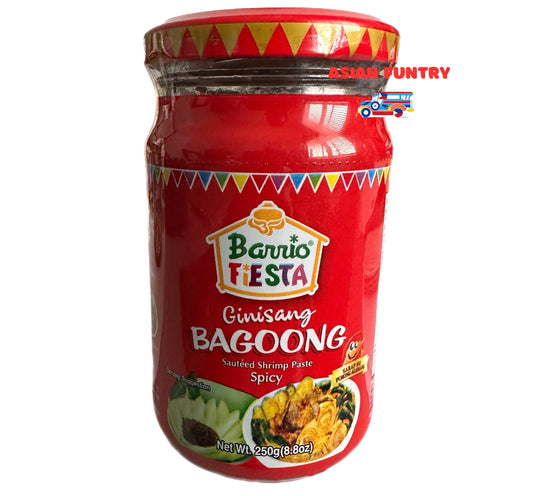 Barrio Fiesta Shrimp Paste Spicy 250g is a must-have pantry staple for Filipino cuisine. With its flavorful taste, it can be used as a dip or a side dish, enhancing meal dishes to perfection. Elevate your cooking with this delicious and versatile ingredient.