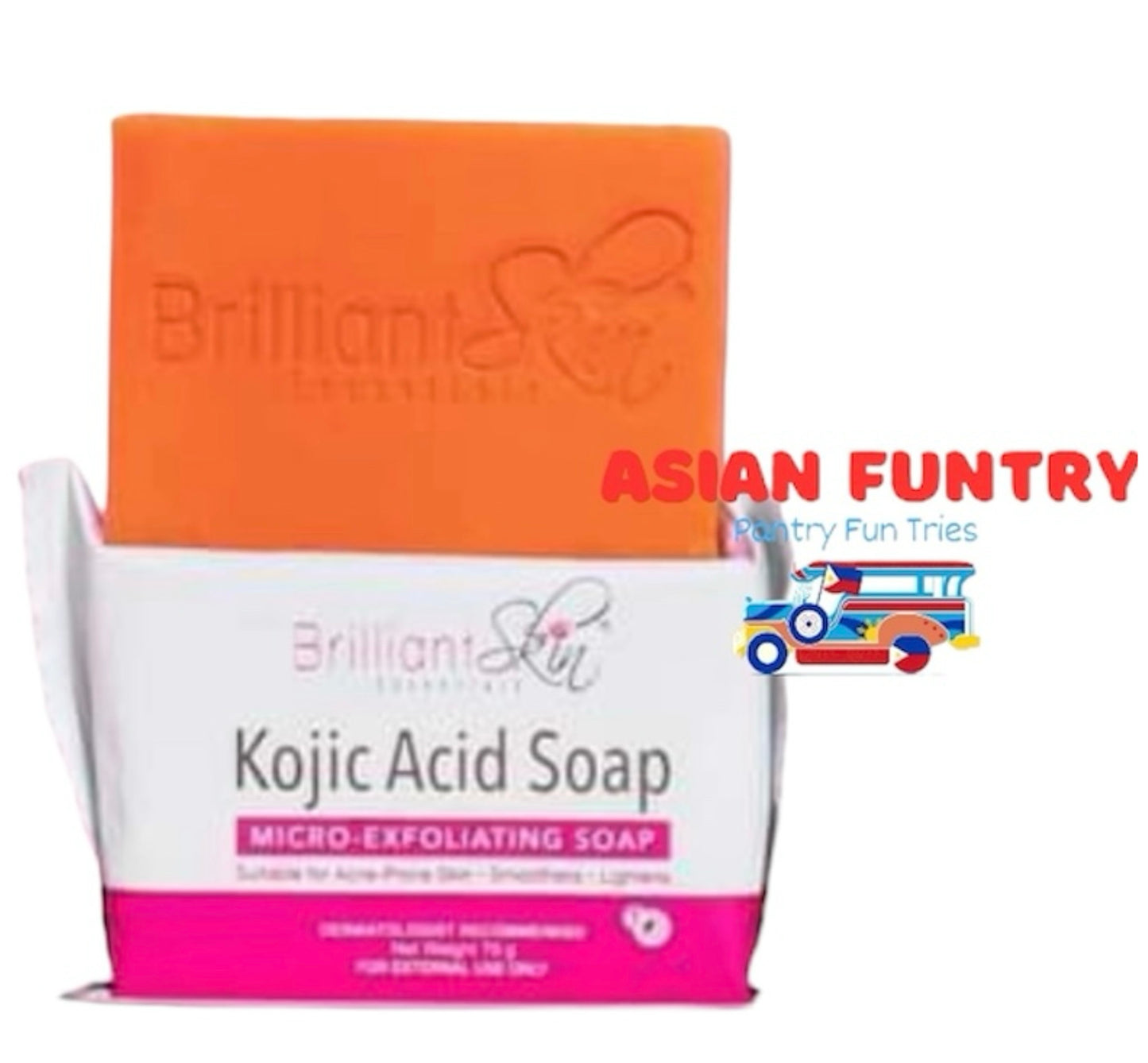 Introducing Brilliant Skin's Kojic Acid Soap, a dermatologist recommended micro-exfoliating soap that is perfect for acne-prone skin. Say goodbye to blemishes and dark spots as it gently smoothens and lightens your skin. Experience a brighter and healthier complexion with 135g of pure, micro-exfoliating goodness.