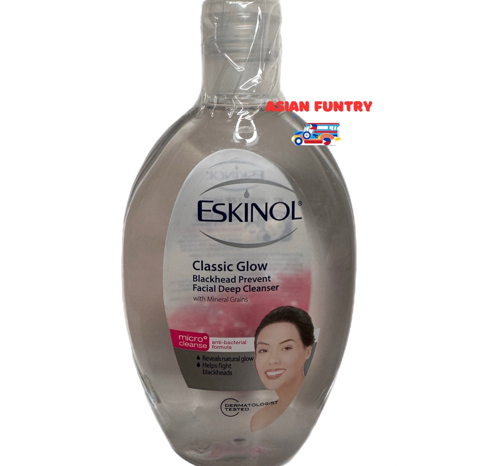 Keep your skin glowing with Eskinol Classic Glow Blackhead Prevent with Mineral Grains. Our anti-bacterial formula helps prevent blackheads and leaves your skin feeling clean and refreshed. Say goodbye to pesky blackheads and hello to a clear, radiant complexion.