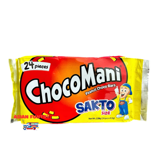 ChocoMani Peanut butter choco bars (24 pieces X 9.5g) Sakto size