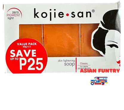 Discover a brighter complexion with Kojie-San Skin Lightening Soap. Gentle and effective, this soap diminishes dark spots and evens out skin tone without harsh chemicals. Formulated with skin lightening properties and zero pigments, reveal a natural, luminous glow.