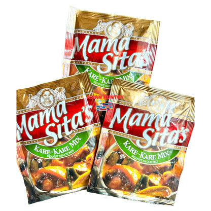 Indulge in the famous Filipino dish, Kare-kare, with Mama Sita's Kare-kare mix. Made with real peanuts and spices, this easy-to-prepare powder mix brings authentic flavor to your table with no hassle. Each 3X57g pack makes a delicious and traditional dish, perfect for any occasion.