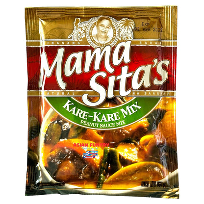 Indulge in the famous Filipino dish, Kare-kare, with Mama Sita's Kare-kare mix. Made with real peanuts and spices, this easy-to-prepare powder mix brings authentic flavor to your table with no hassle. Each 3X57g pack makes a delicious and traditional dish, perfect for any occasion.
