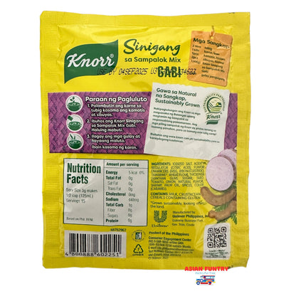 Made with all-natural sampalok powder and no added preservatives, Knorr Sinigang sa Sampalok Mix with real Gabi brings the authentic flavors of the well-loved Filipino dish, sinigang. Enjoy the unique blend of tangy and savory flavors in every sip, without any artificial ingredients. Elevate your cooking and indulge in a delicious, preservative-free meal with Knorr Sinigang sa Sampalok Mix Gabi.