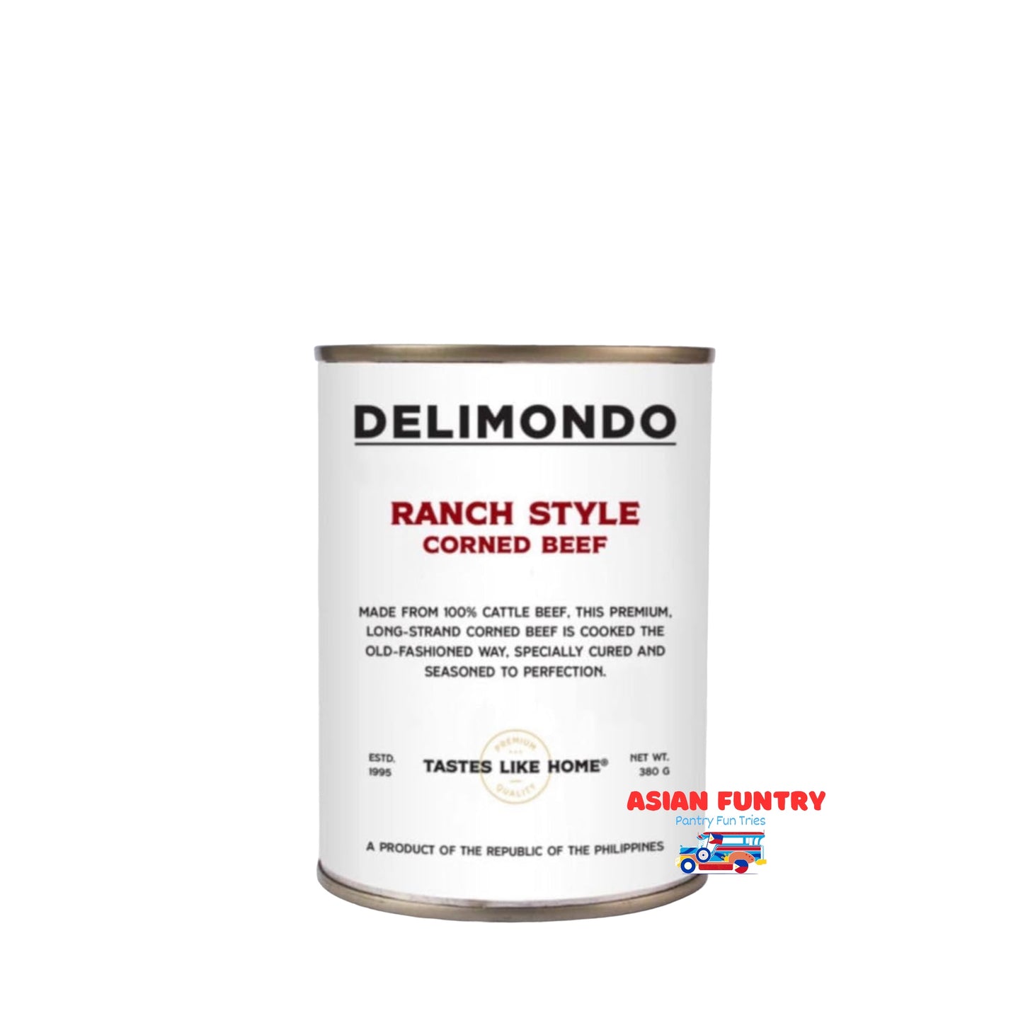 Indulge in the rich, savory flavor of Delimondo Ranch style Corned Beef. Made the old fashioned way using 100% cattle beef, this premium canned meat is cured and seasoned to perfection, delivering a truly authentic taste experience. Perfect for sandwiches, salads, and more. Enjoy the quality you can taste.