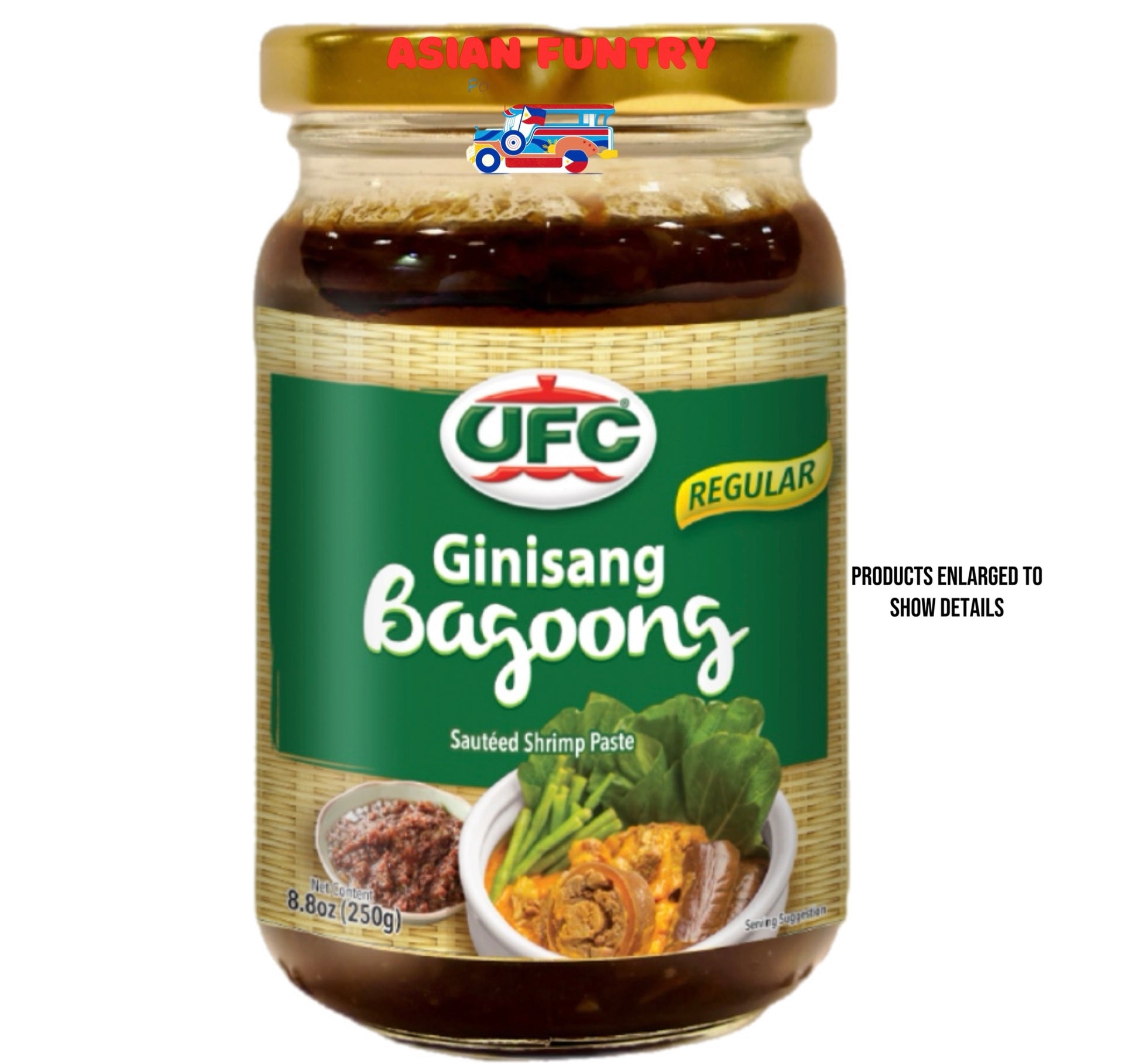 Experience the authentic taste of the Philippines with UFC Ginisang Bagoong Regular. Made with sauteed shrimp paste, this 250g jar is a staple in Filipino cuisine. Enhance your dishes with its rich flavor, perfect for stir-fries, marinades, and more. Delicious and versatile, this is a must-have for any kitchen.
