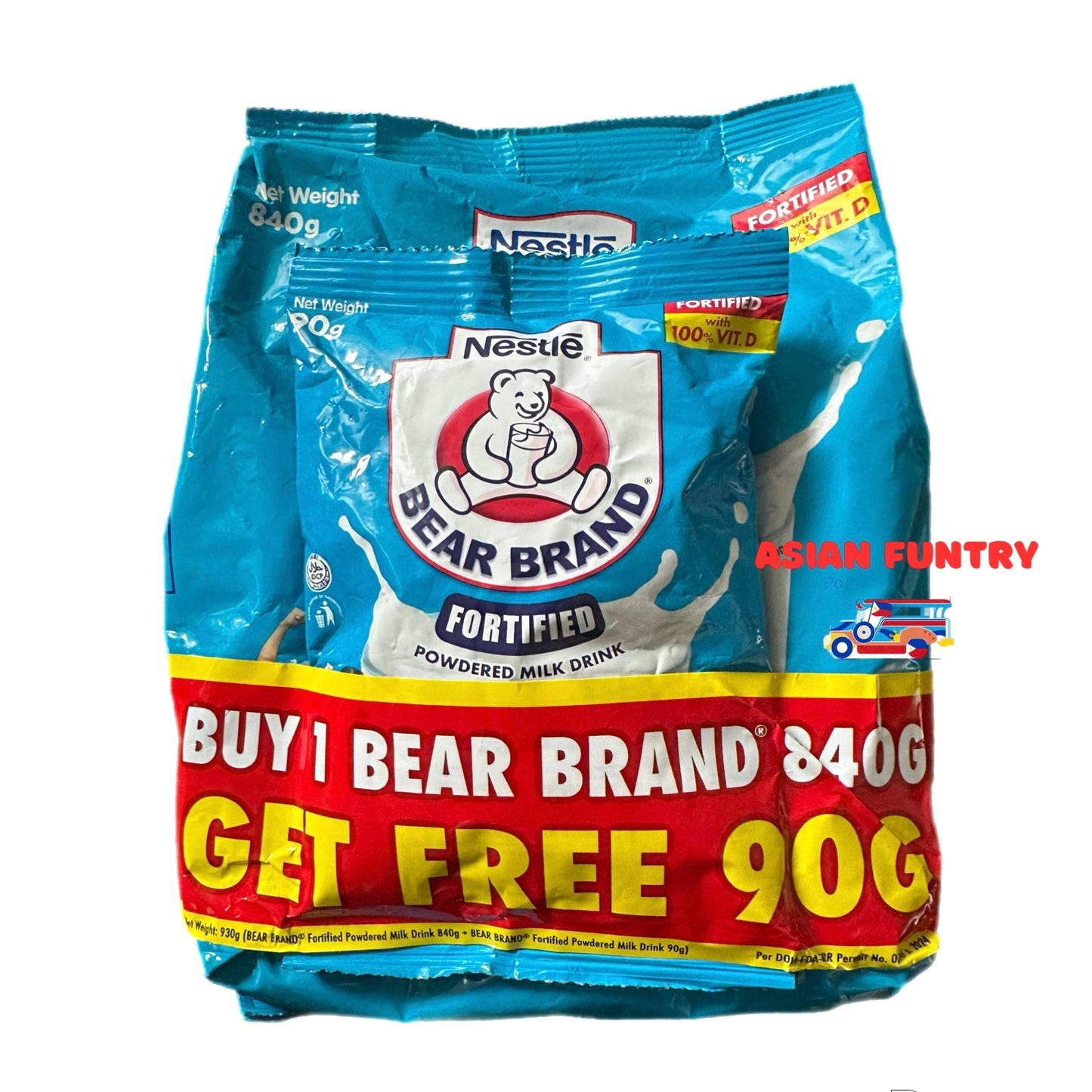 Bear Brand Powdered Milk Drink (840g) with free 90g sachet - Asian Funtry