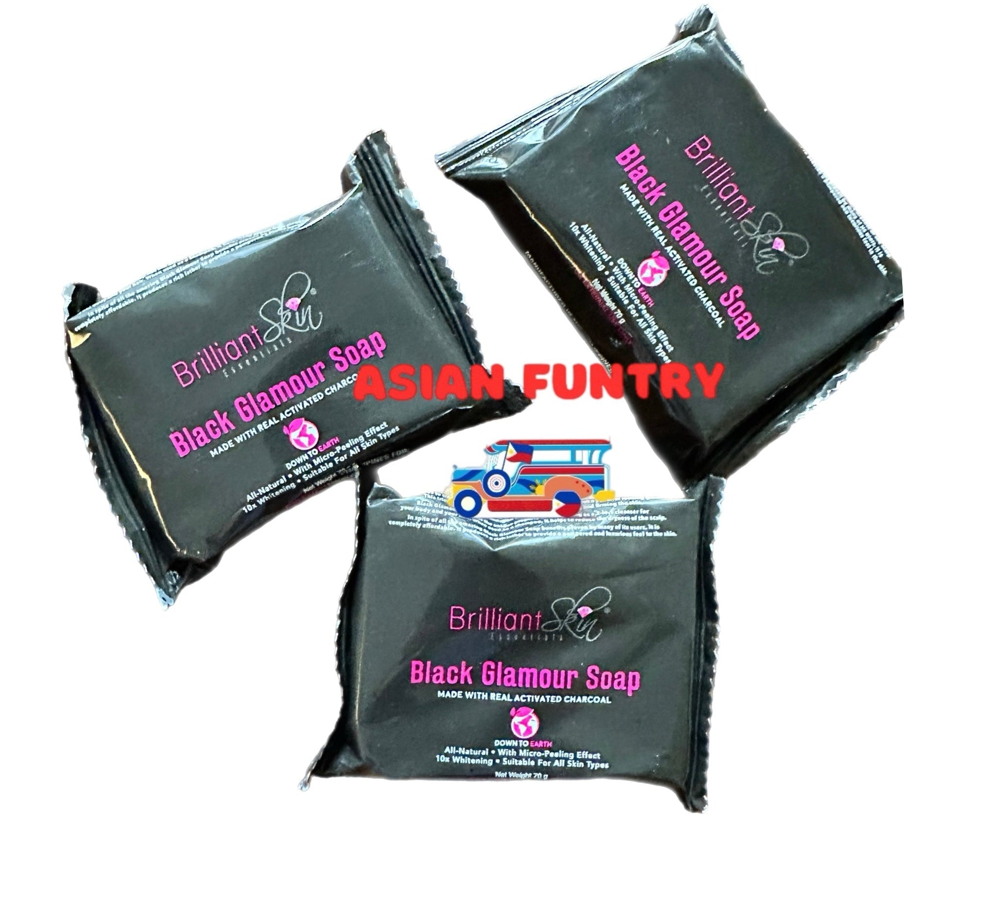 Brilliant Skin Black Glamour Soap (with Real Activated Charcoal) 70g - Asian Funtry