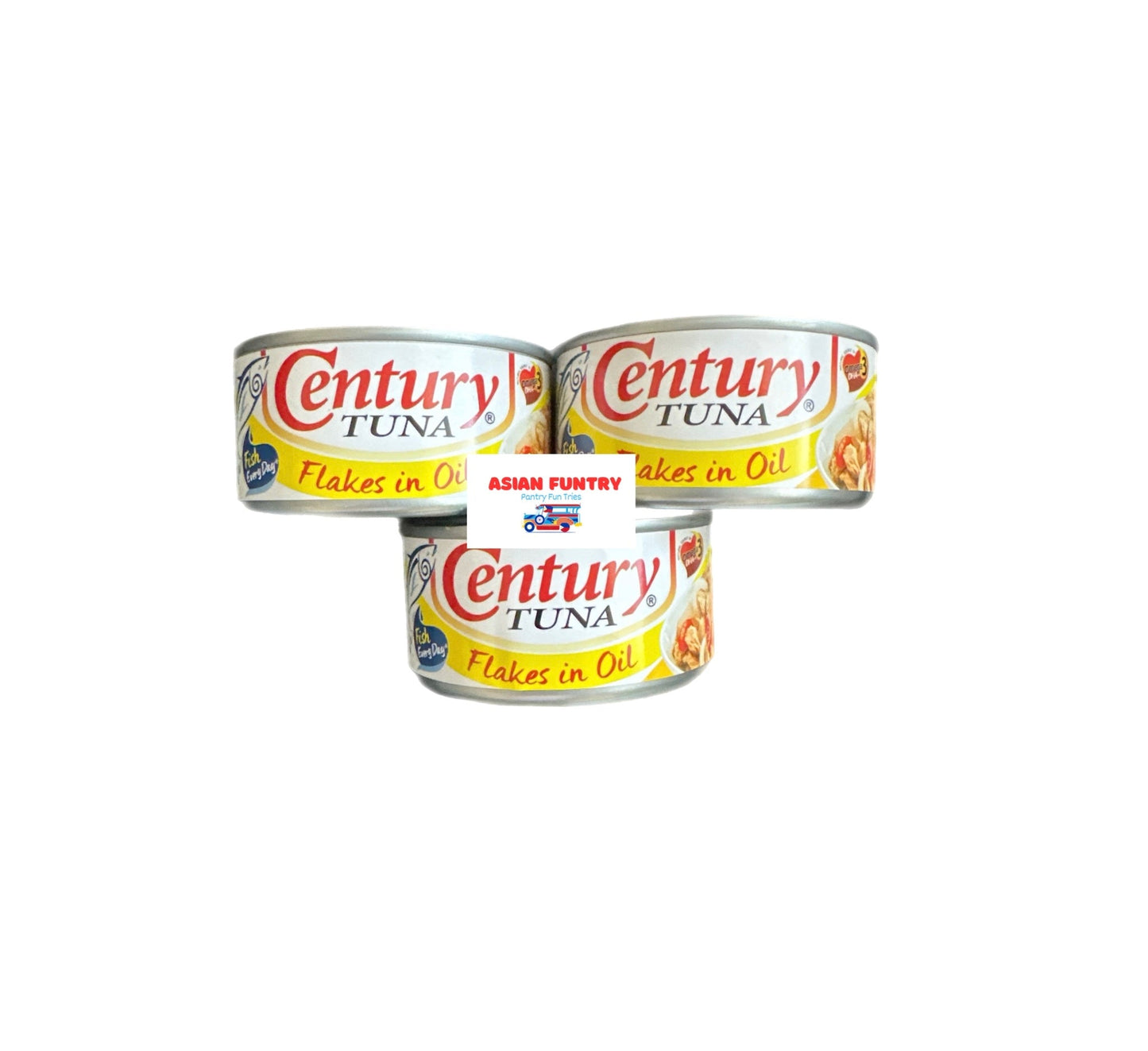 Century Tuna Flakes in Oil - Pack of 3 (@180 gms or 6.35 oz.) Hot & Spicy variant - Asian Funtry