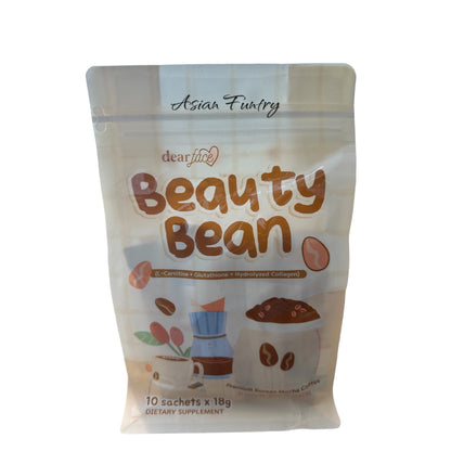 Dear Face Beauty Bean Mocha Coffee (L - Carnitine+Glutathione+Hydrolyzed Collagen) 10X18g sachets - Asian Funtry