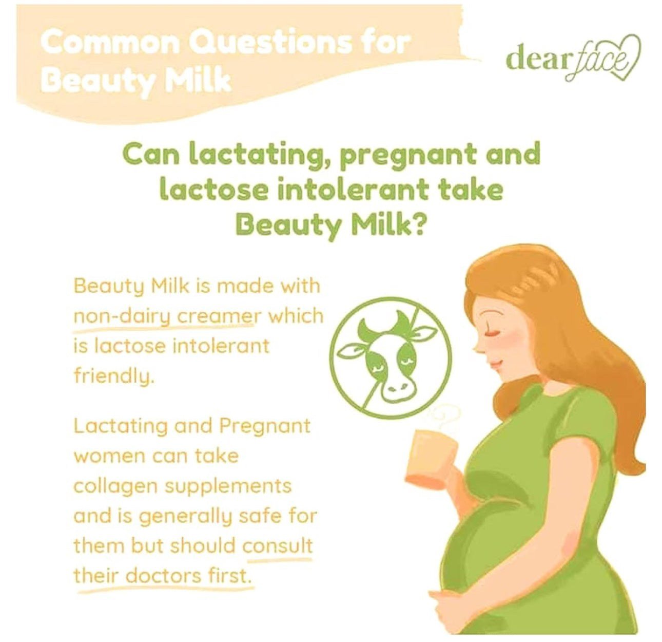 Dear Face Beauty Milk Premium Japanese Collagen Melon drink (10 sachets X18g) - Asian Funtry