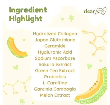 Dear Face Beauty Milk Premium Japanese Collagen Melon drink (10 sachets X18g) - Asian Funtry