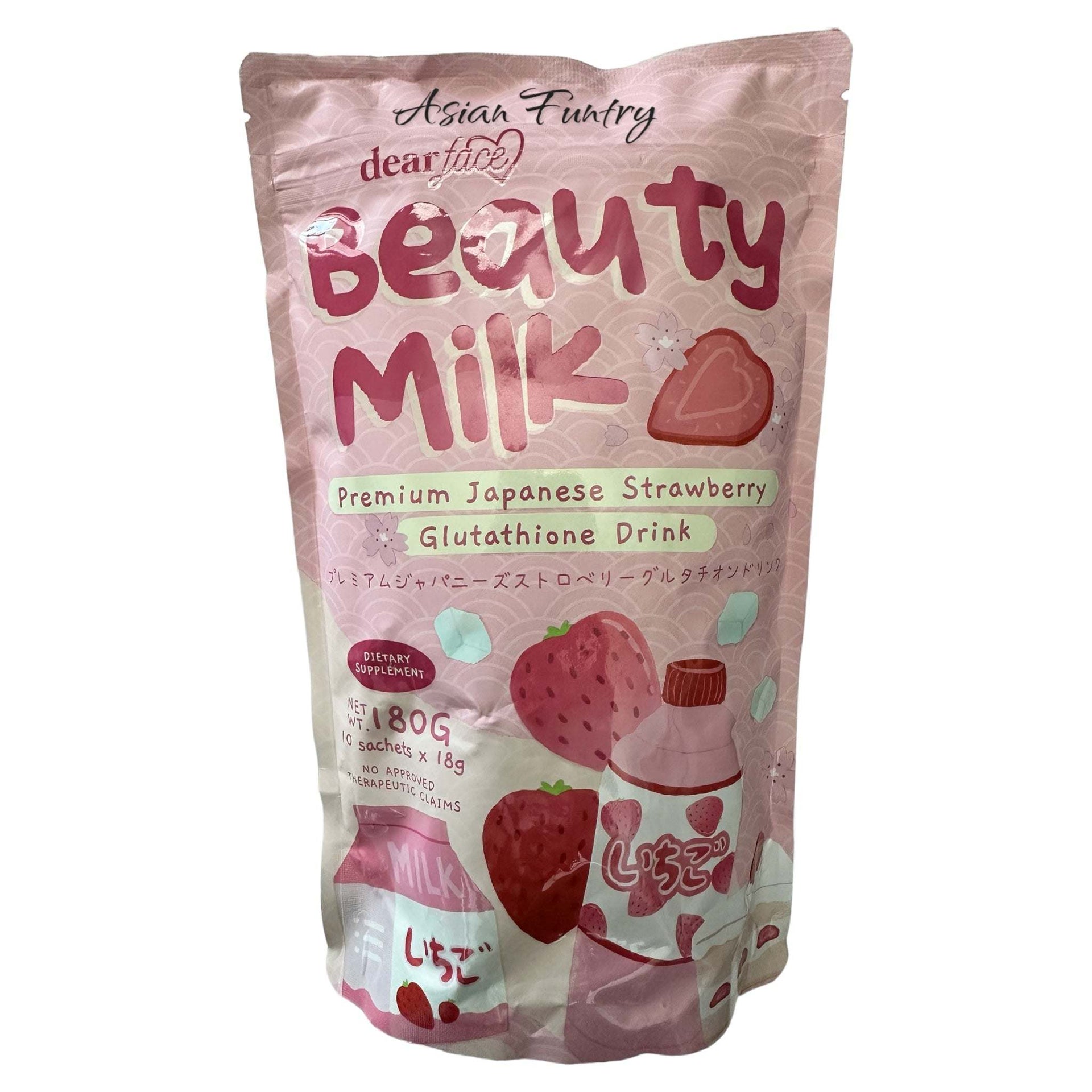 Dear Face Beauty Milk Premium Japanese Strawberry Glutathione drink (1 –  Asian Funtry