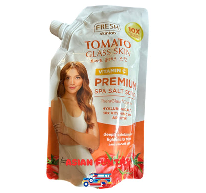 Fresh Skinlab Tomato Glass SKin Spa Salt Scrub (350g) Made in Thailand - Asian Funtry