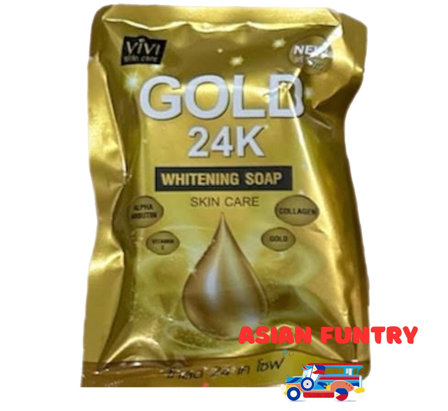 Gold 24K Whitening Soap 86g (Product of Thailand) - Asian Funtry