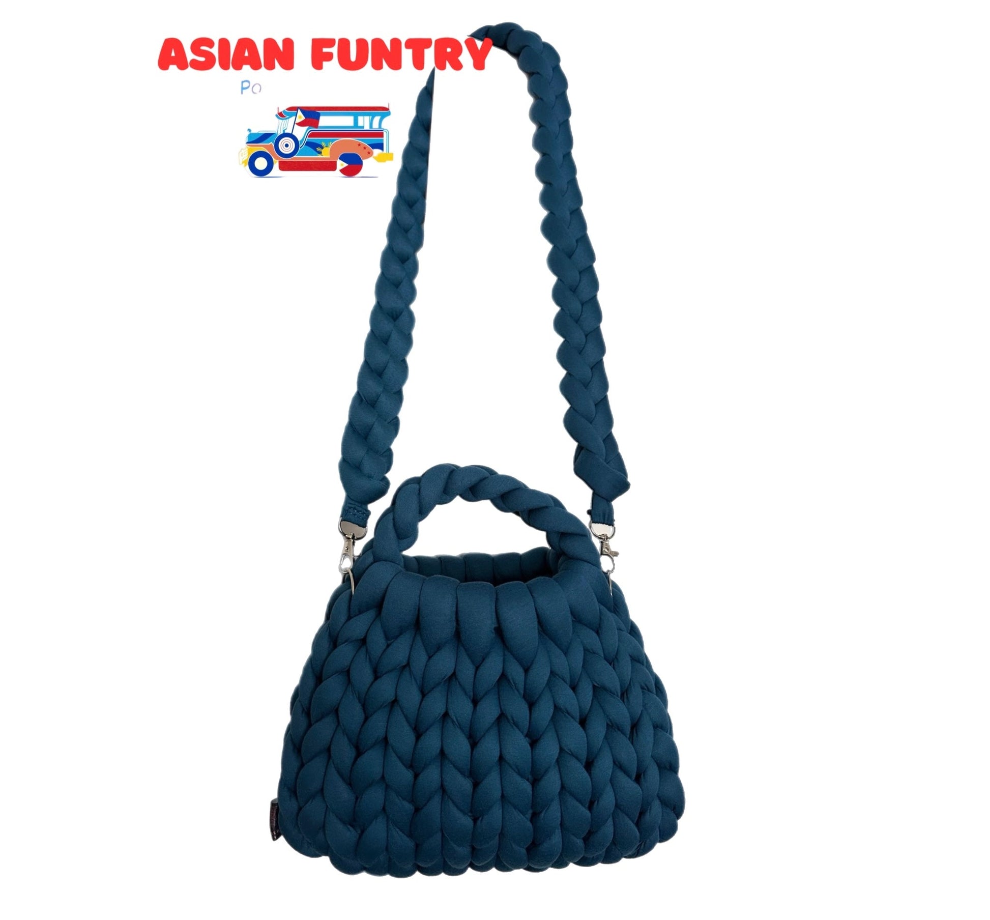 Handmade in the Philippines Stitched Bag 2in1 in Teal/Blue (Proudly Philippine Made) - Asian Funtry