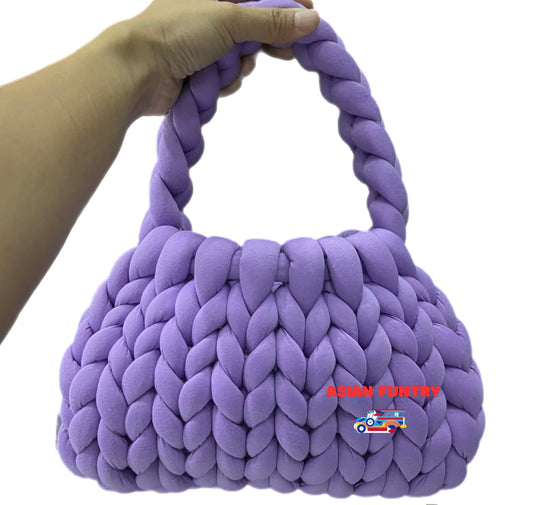 Handmade in the Philippines Stitched bag in Mianne style (Hand stitched handbag) Purple color - Asian Funtry