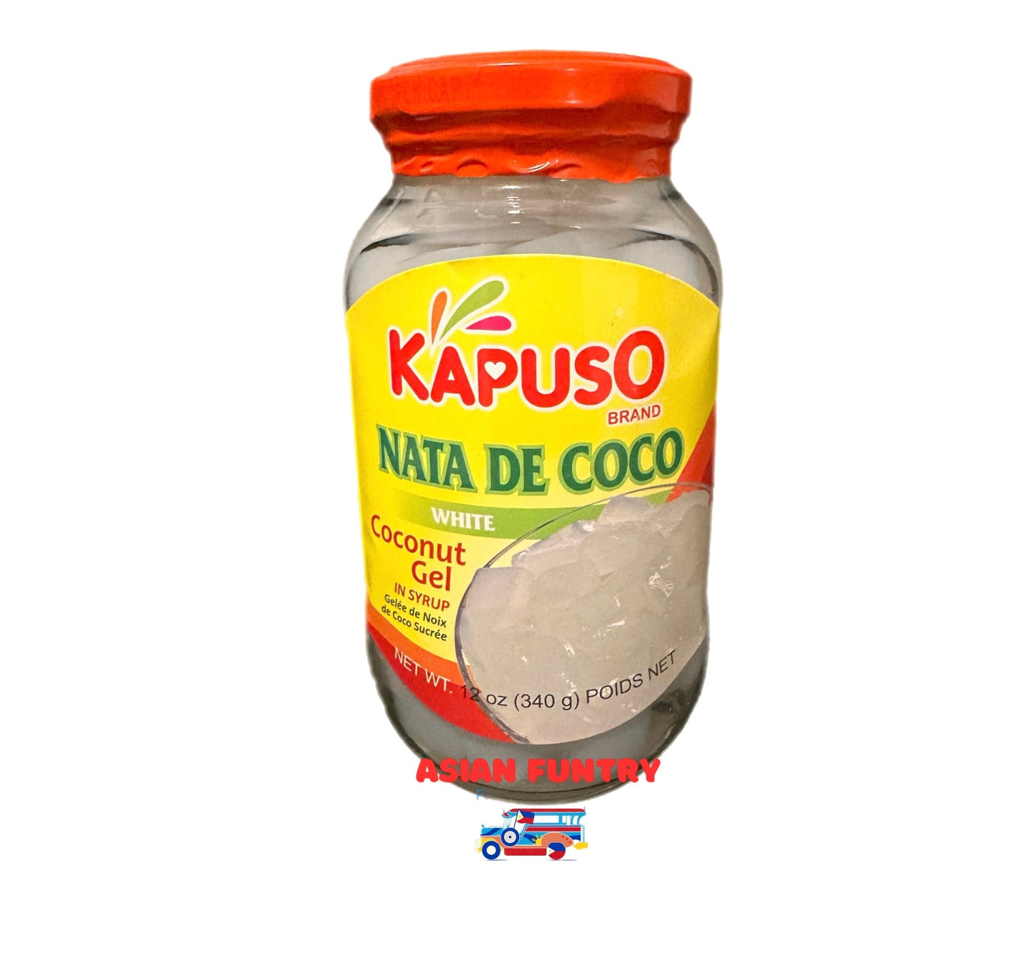 Kapuso Nata De Coco White (Coconut Gel) in Syrup 12oz (340g) - Asian Funtry