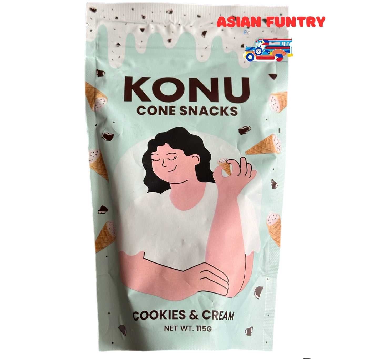 Konu Cone Snacks Dark Chocolate 115g - Asian Funtry