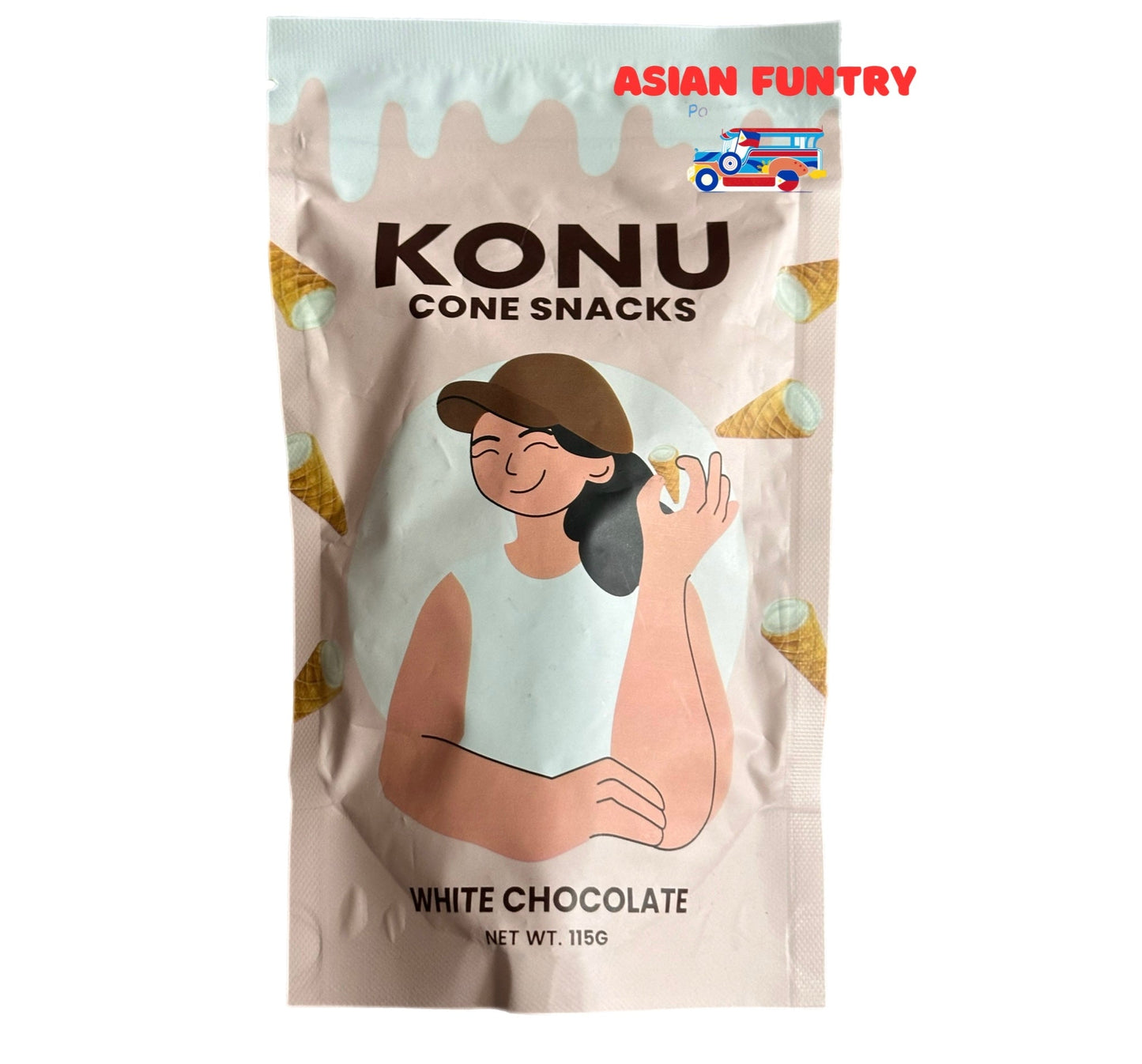 Konu Cone Snacks Dark Chocolate 115g - Asian Funtry