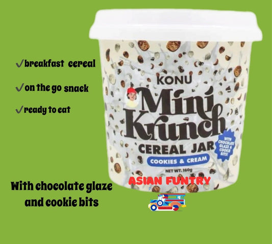 Konu Mini Krunch Cereal Jar Cookies&Cream 160g - Asian Funtry