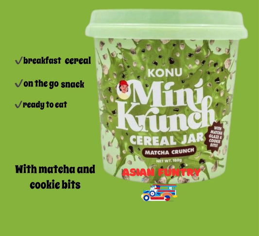 Konu Mini Krunch Cereal Jar Matcha 160g - Asian Funtry