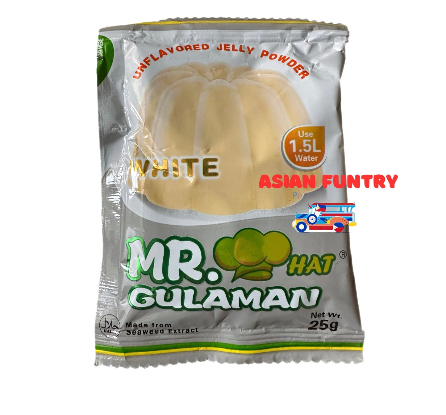 Mr. Gulaman Unflavored Jelly Powder (White) 25g (3+1 pack) - Asian Funtry
